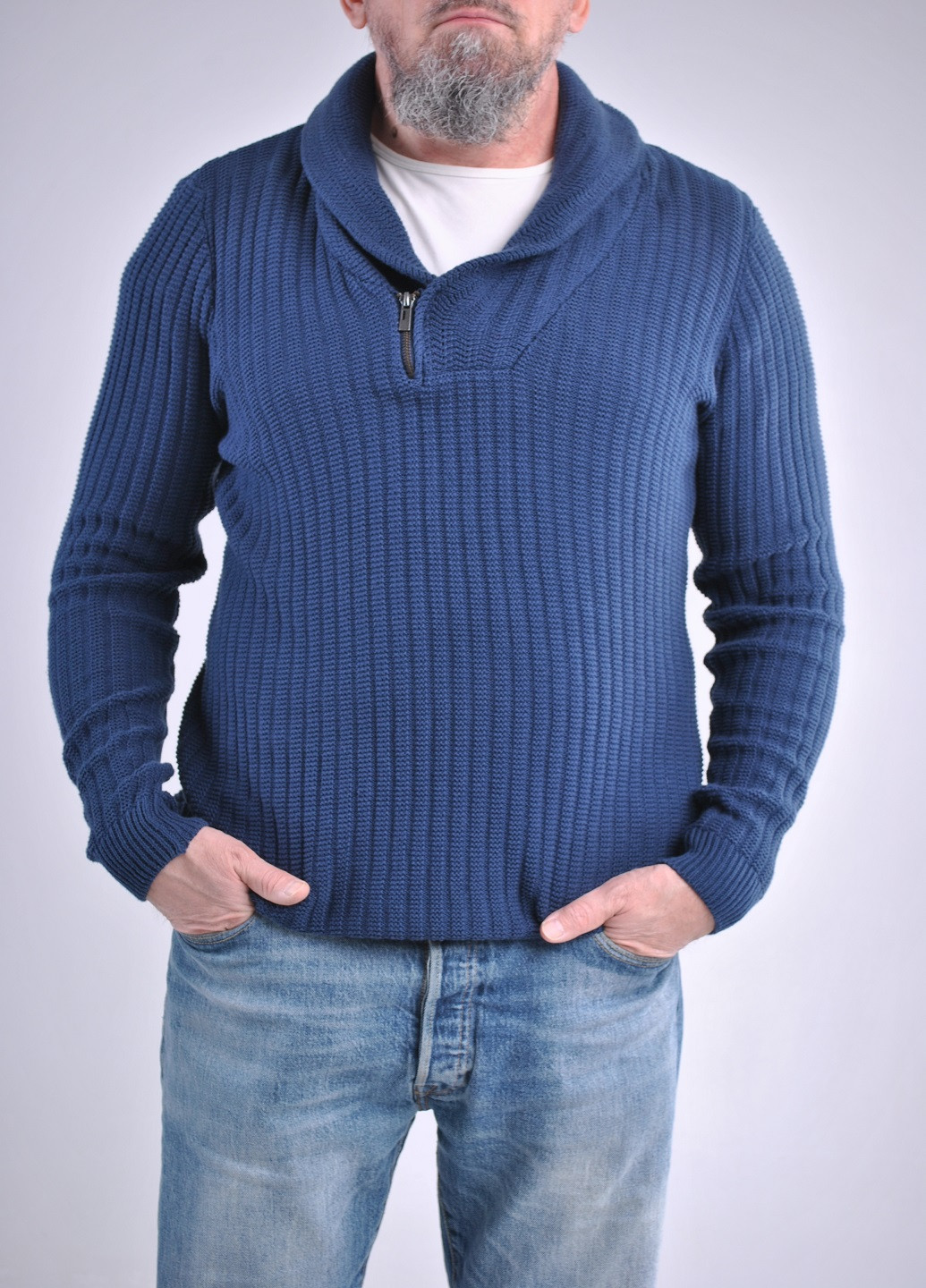 Синий демисезонный хороший свитер Fashion Club