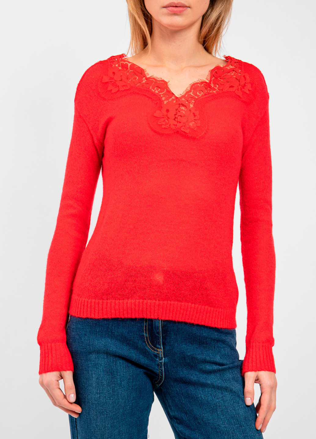 Красный демисезонный свитер No Secrets