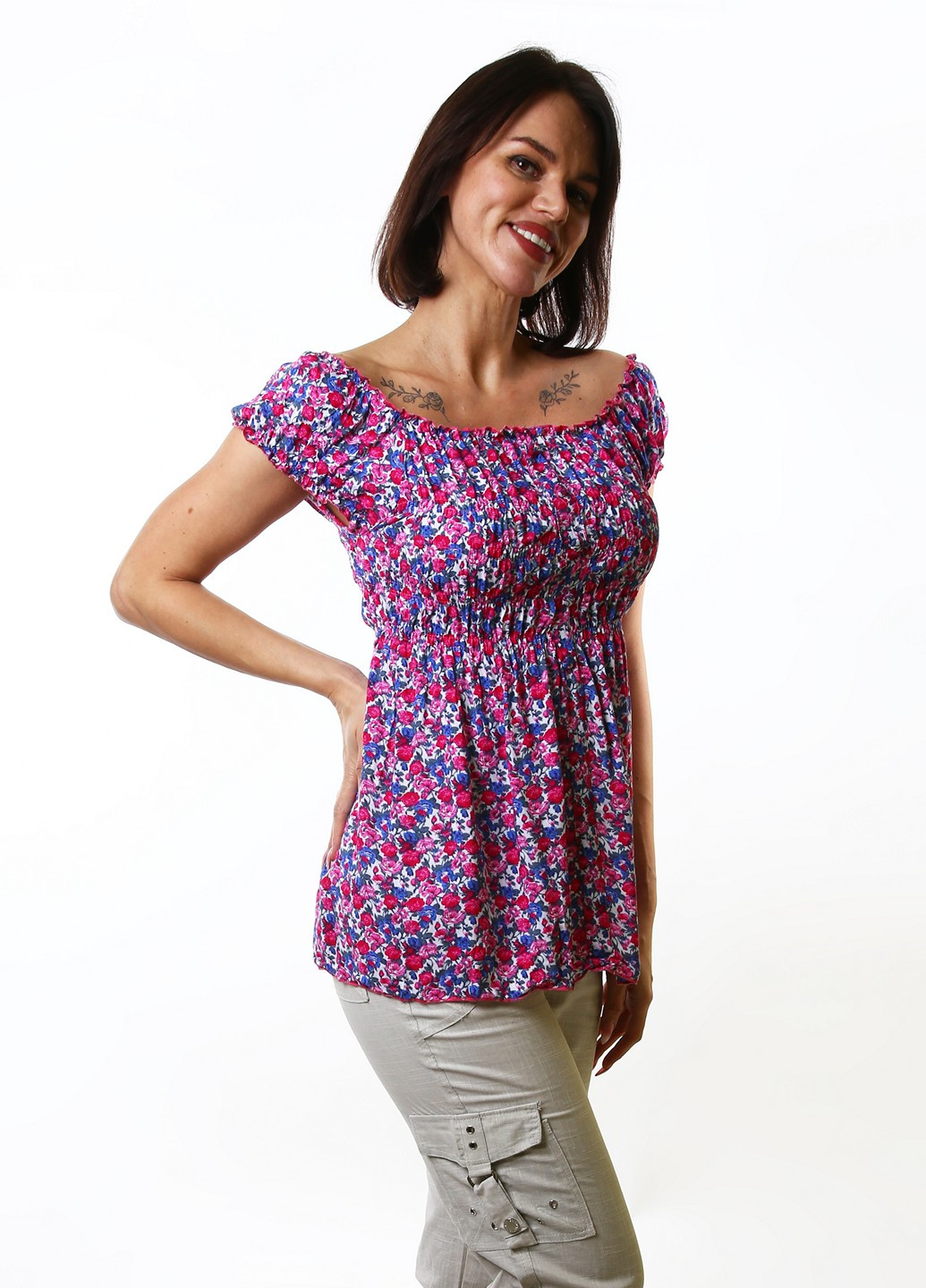 Фуксинова (колору Фукія) літня блуза Mtp