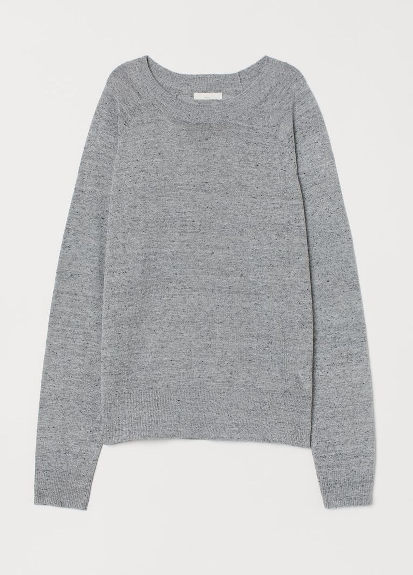 Серый демисезонный свитер тонкой вязки серый повседневный демисезон пуловер H&M