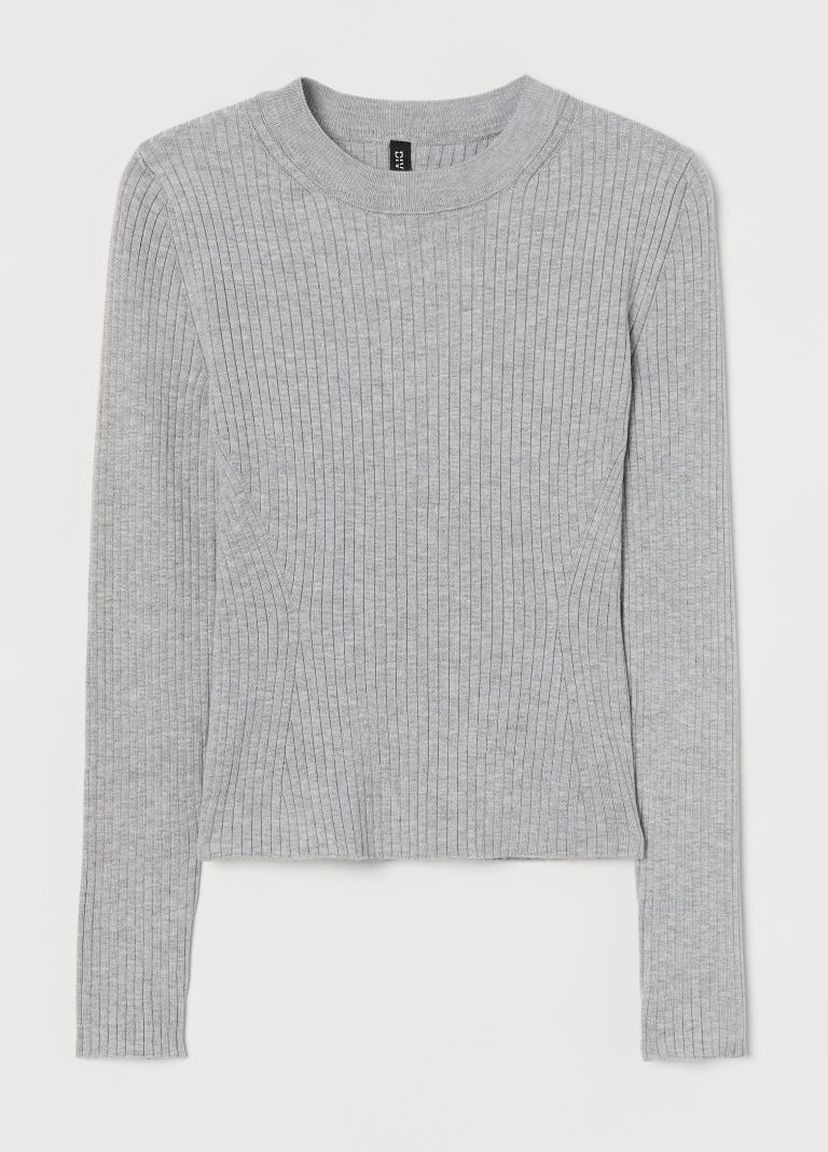 Светло-серый демисезонный свитер тонкой вязки светло-серый кэжуал демисезон пуловер H&M