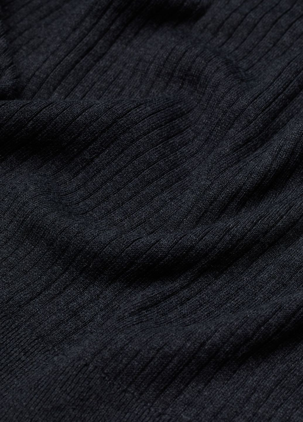 Темно-серый демисезонный ребристый свитер темно-серый повседневный демисезон пуловер H&M