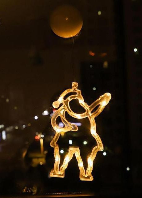 Гирлянда-фигурка НА БАТАРЕЙКАХ Дед Мороз (Санта) 20см теплый белый (желтый, золотой) прозрачный провод ночник Po Fanu (270091714)