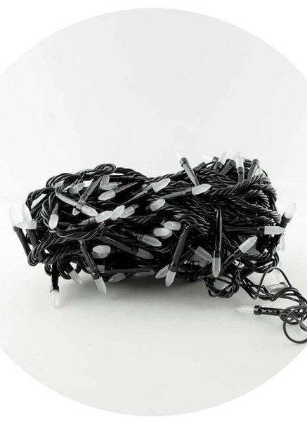 Гірлянда світодіодна нитка на чорному дроті Діамант 100 led 7м 100 лампочок білий 8 режимів Po Fanu (270091699)