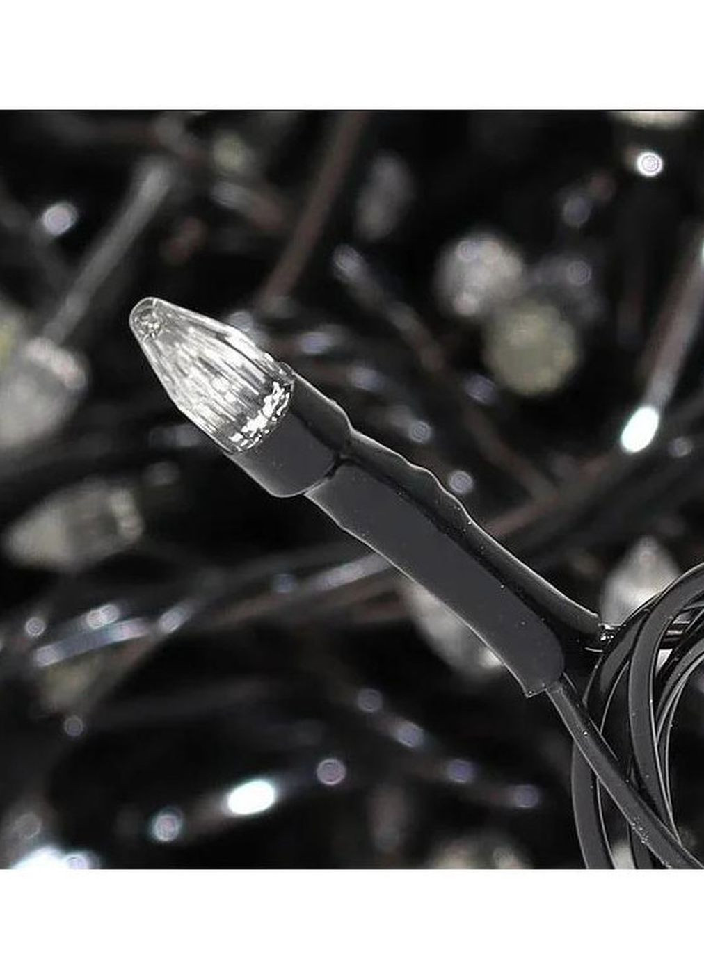 Гірлянда світодіодна нитка на чорному дроті Конус 100 led 6м 100 лампочок 8 режимів білий холодний Po Fanu (270091669)