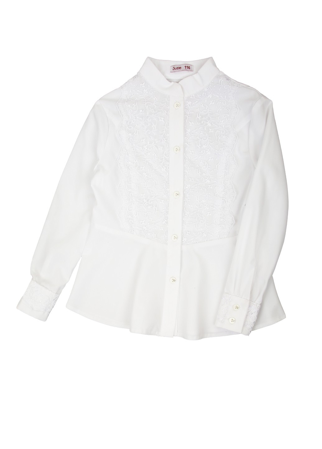 Белая однотонная блузка Suzie демисезонная