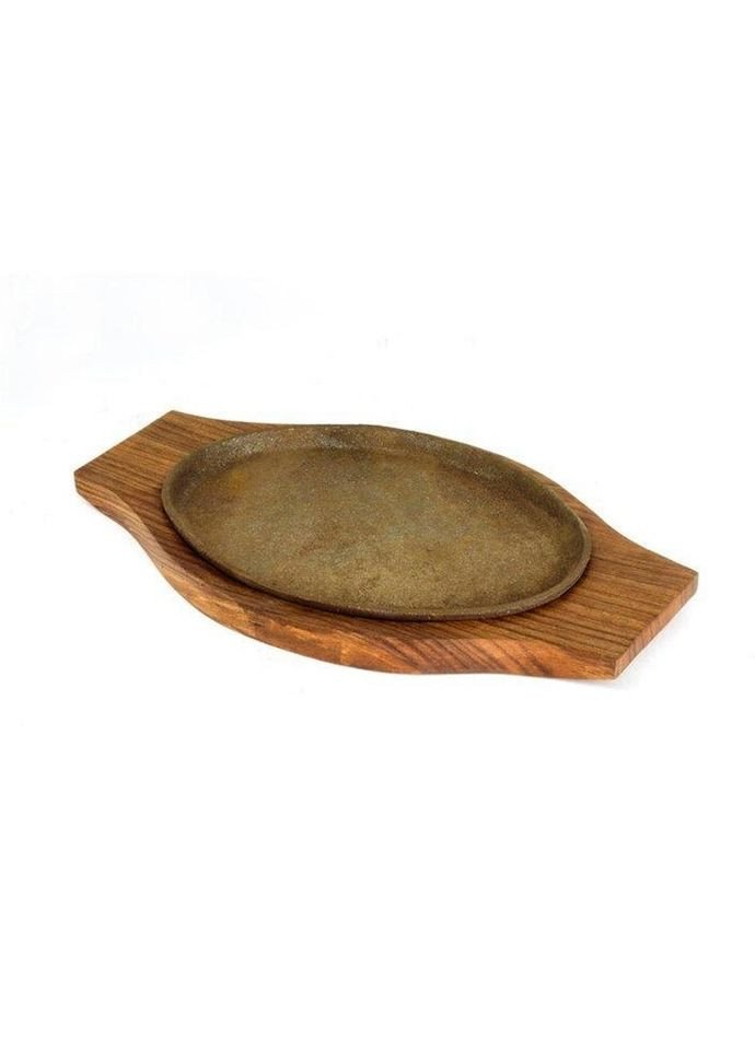 Сковорода чугунная на деревянной подставке EM-6030 14х24 см Empire (270100485)