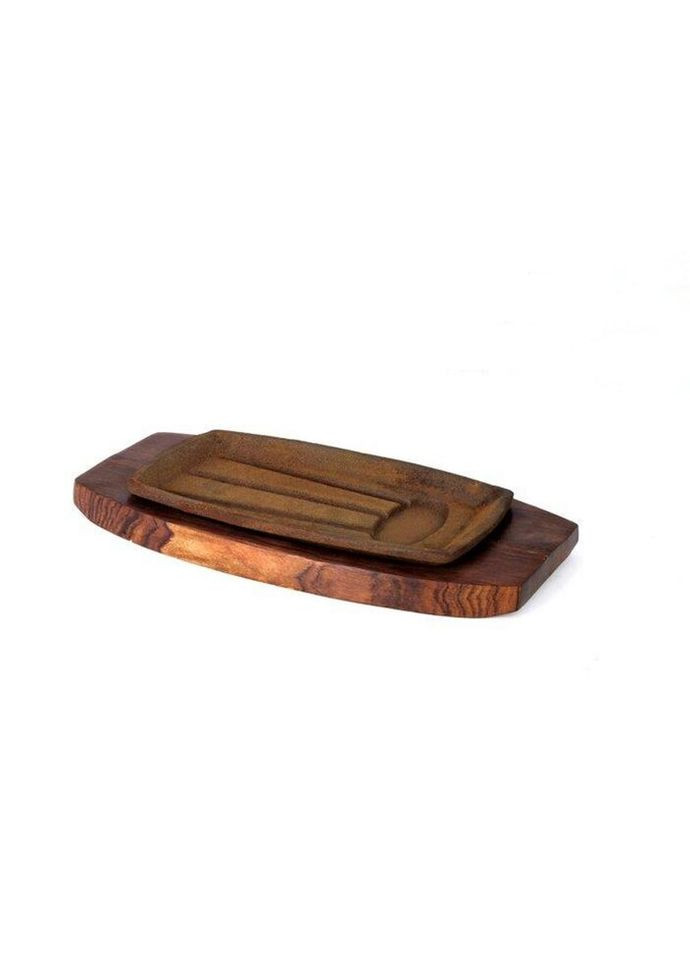 Сковорода чугунная на деревянной подставке EM-9947 12.5х20.5 см Empire (270100502)