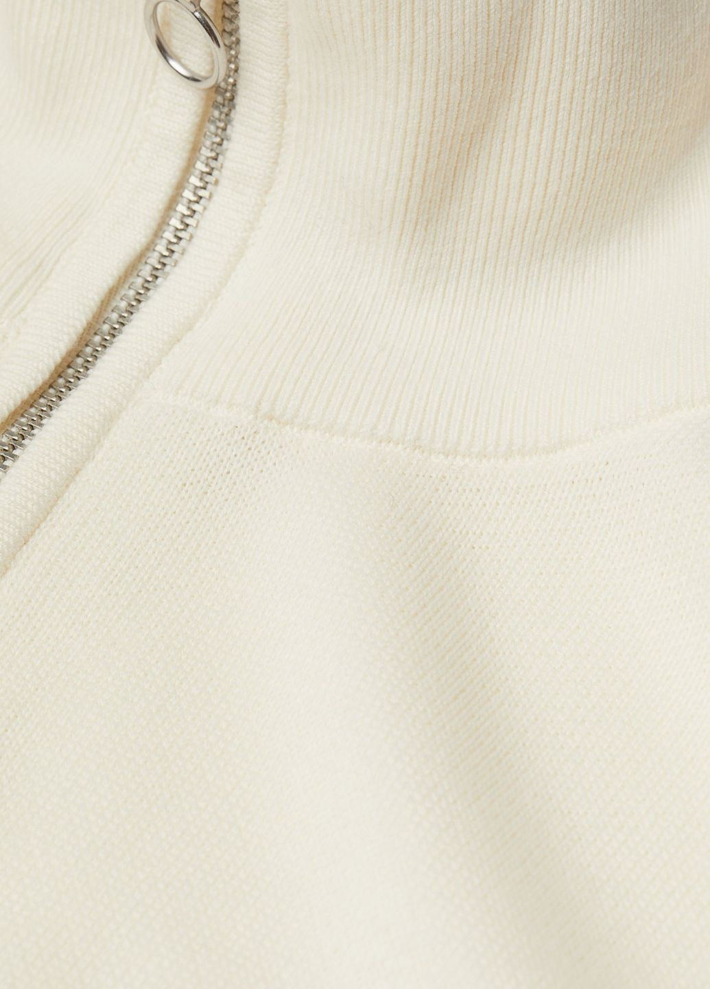 Белый демисезонный пуловер на молнии белый повседневный демисезон пуловер H&M