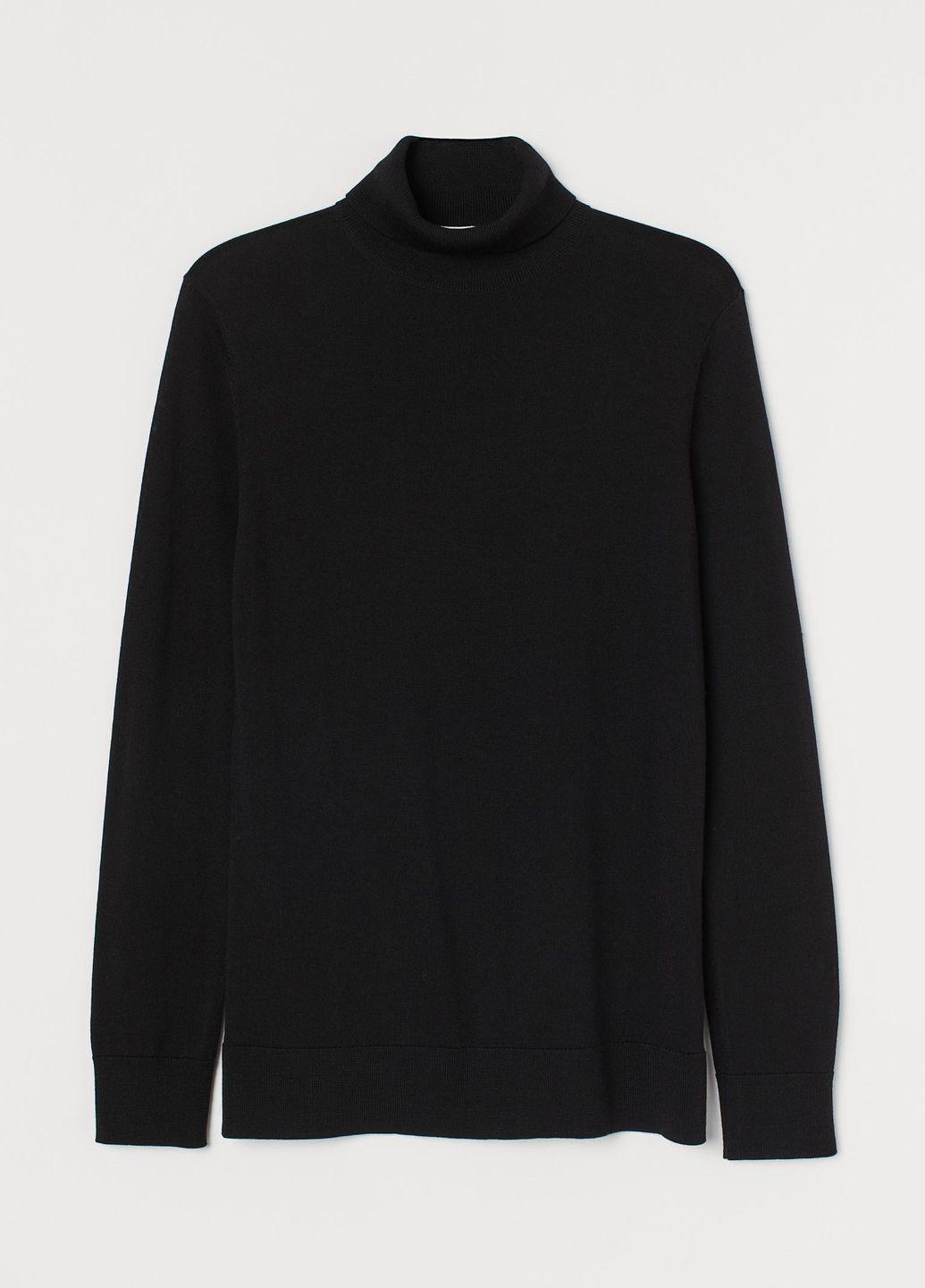 Чорний демісезонний вовняний светр premium selection м'язистого крою чорний повсякденний демісезон джемпер H&M