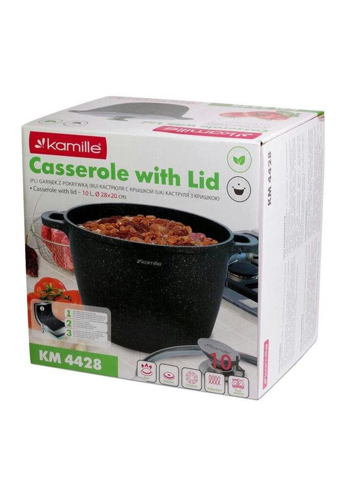 Кастрюля с крышкой KM-4428 10 л 28 см Kamille (270112535)