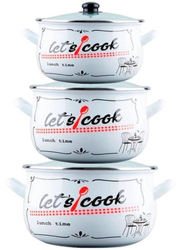 Набор кастрюль Lets cook GT-T-3-LCW 6 предметов белый Gusto (270111953)