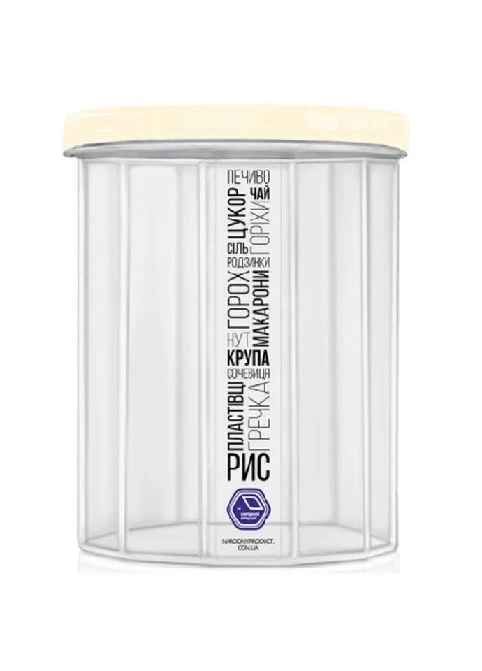 Контейнер харчовий для сипких продуктів із різьбленням NP-84-к 1,5 л кремовий Stenson (270112408)