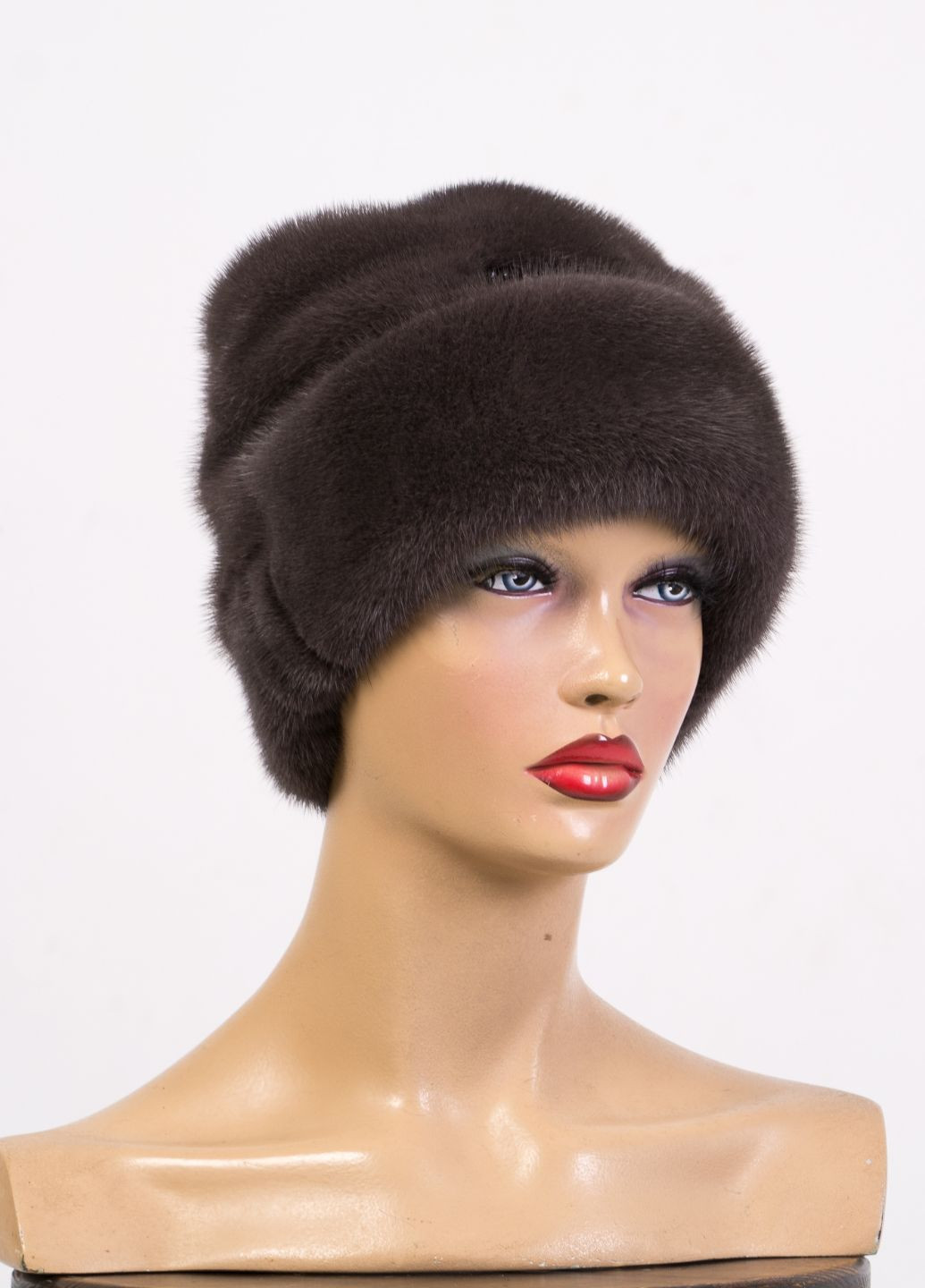 Жіноча зимова тепла норкова шапка Меховой Стиль рукавичка (270365805)