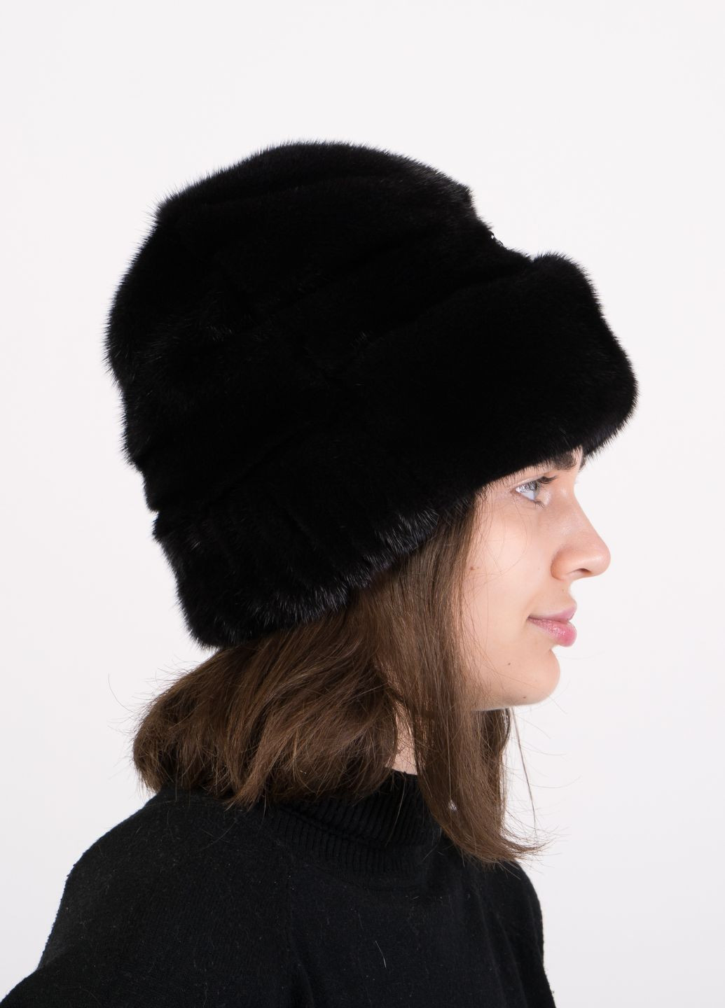 Жіноча зимова тепла норкова шапка Меховой Стиль рукавичка (270365806)