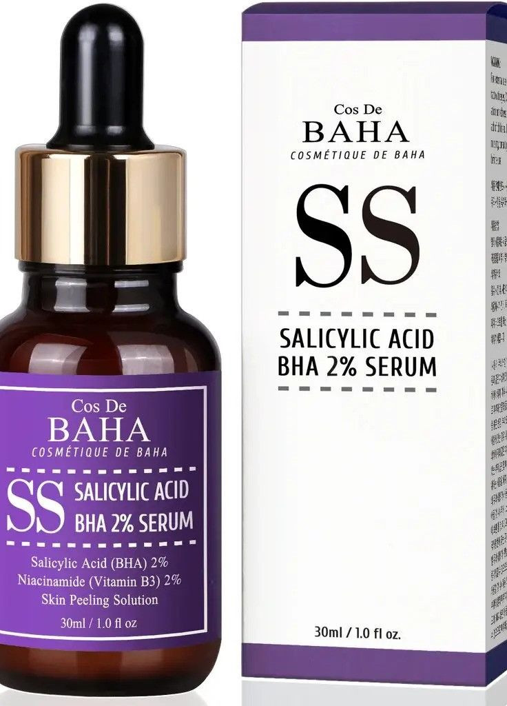 Кислотна сироватка з саліциловою кислотою BHA Salicylic Acid 2% Exfoliant Serum (SS) 30 ml Cos De Baha (270207099)
