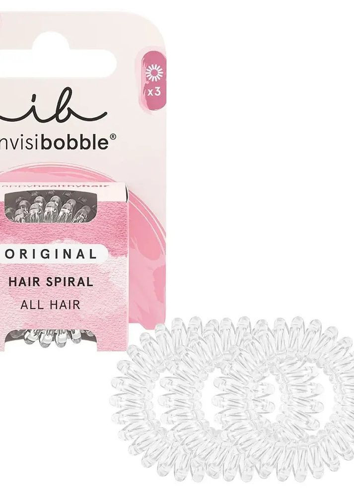 Резинка-браслет для волос ORIGINAL Crystal Clear (новая упаковка), 3шт Invisibobble (270368755)