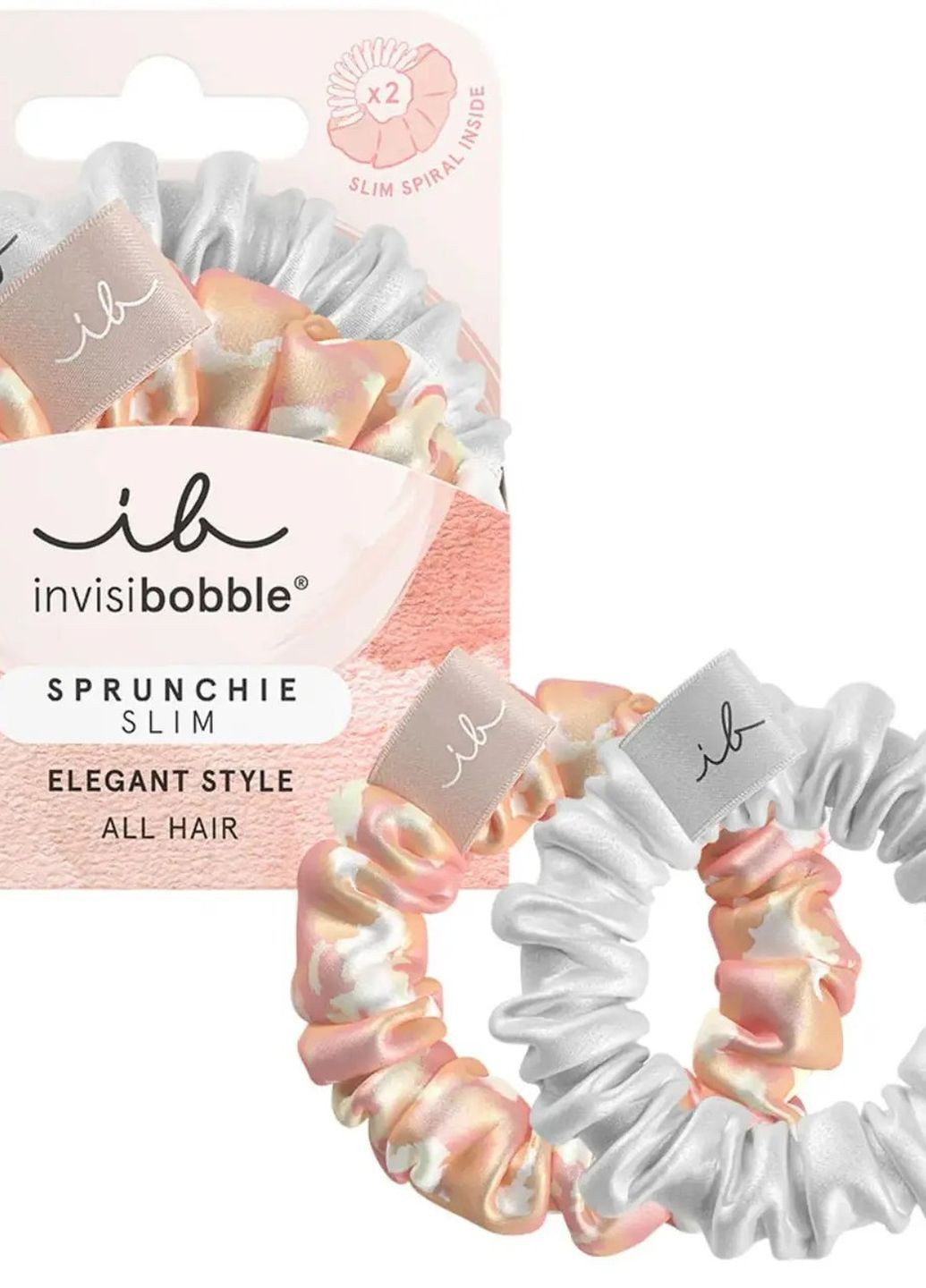 Резинка-браслет для волосся SPRUNCHIE SLIM Bella Fashion, 2шт Invisibobble (270368713)
