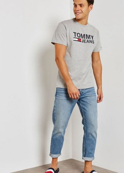 Сіра футболка з коротким рукавом Tommy Jeans DM0DM04837