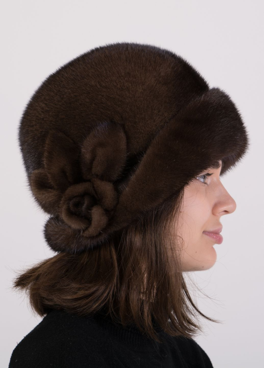 Жіночий модний зимовий норковий капелюх Меховой Стиль роза (270830266)
