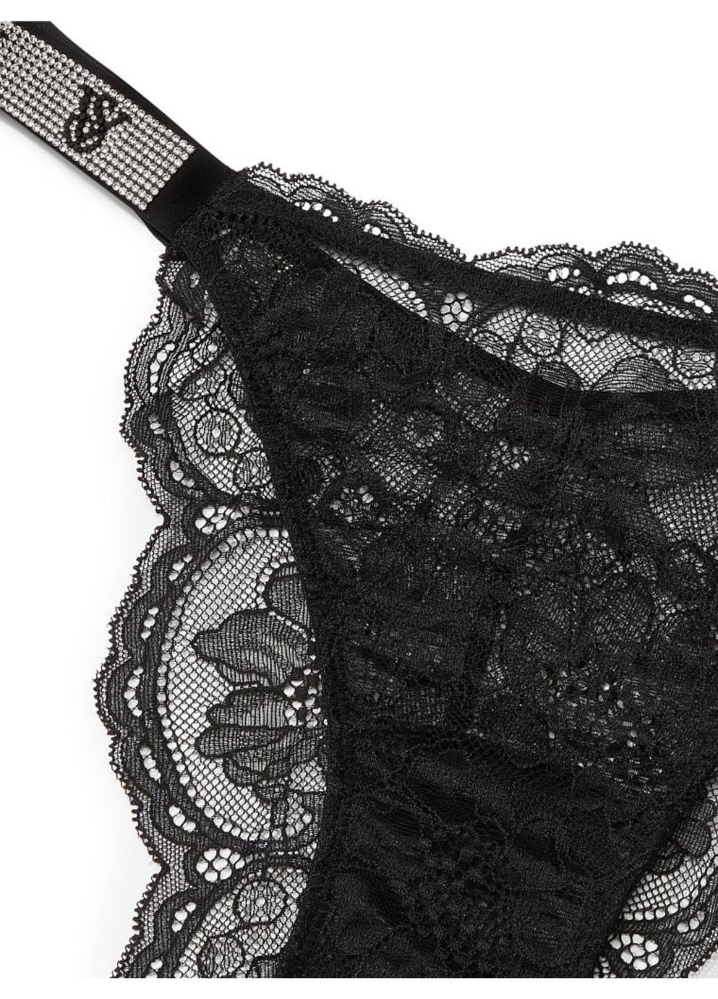 Трусики со стразами на поясе анаграмма VS Victoria's Secret shine strap lace brazilian panty (270828762)