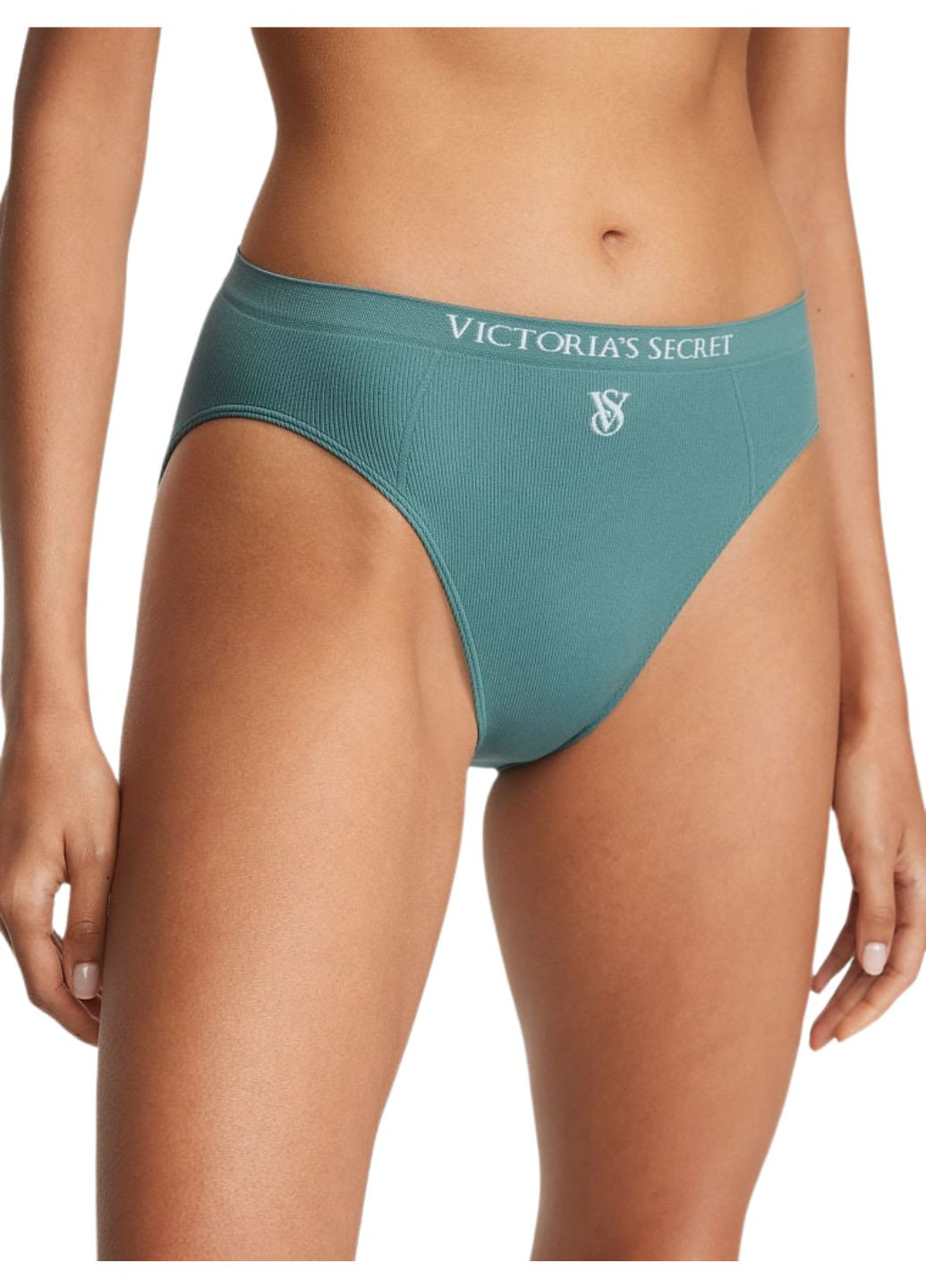Трусики бесшовные высокие Victoria's Secret seamless logo high-leg brief panty (270828761)