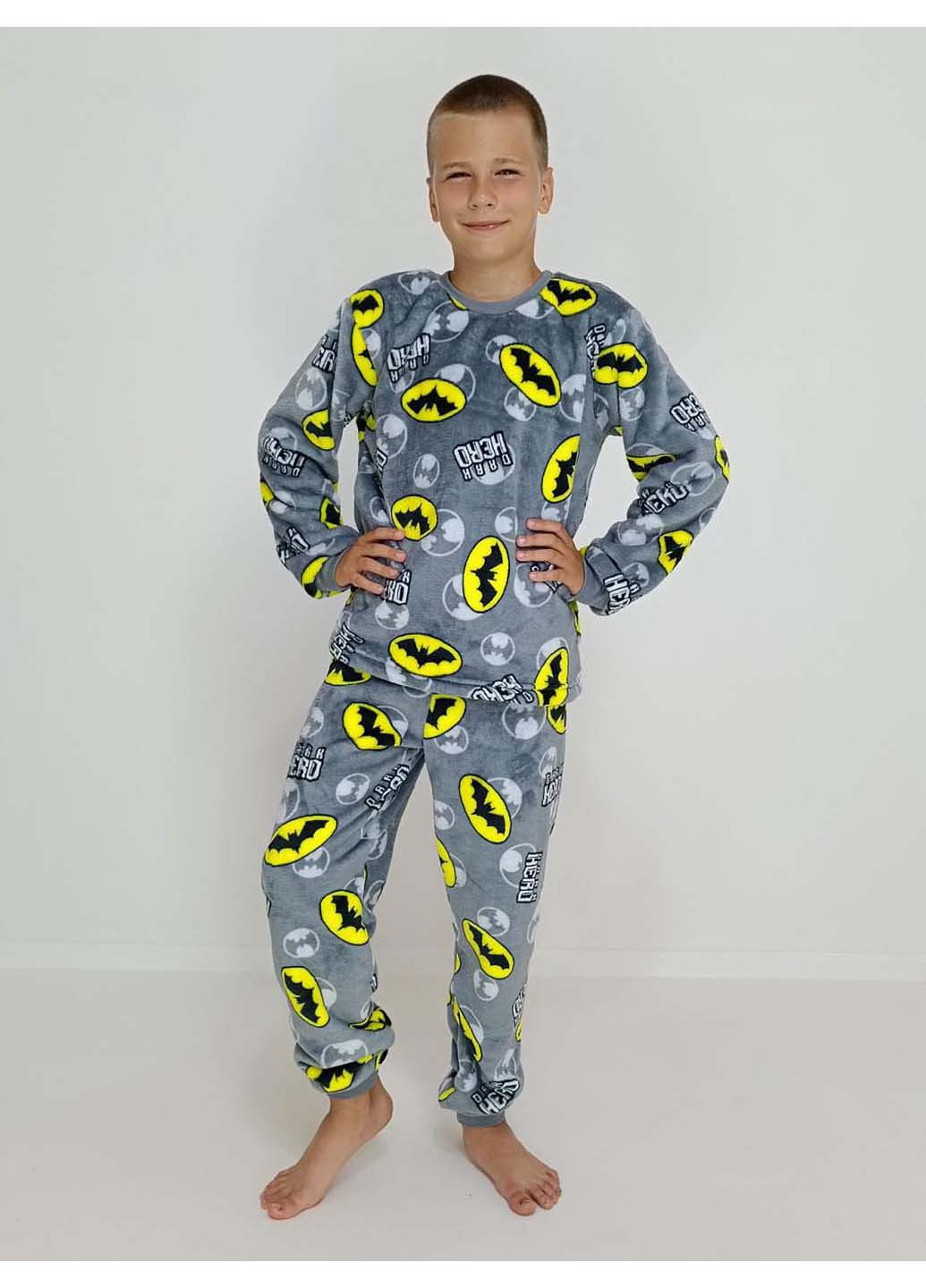 Серая зимняя пижама кофта + брюки Triko Batman 33494032
