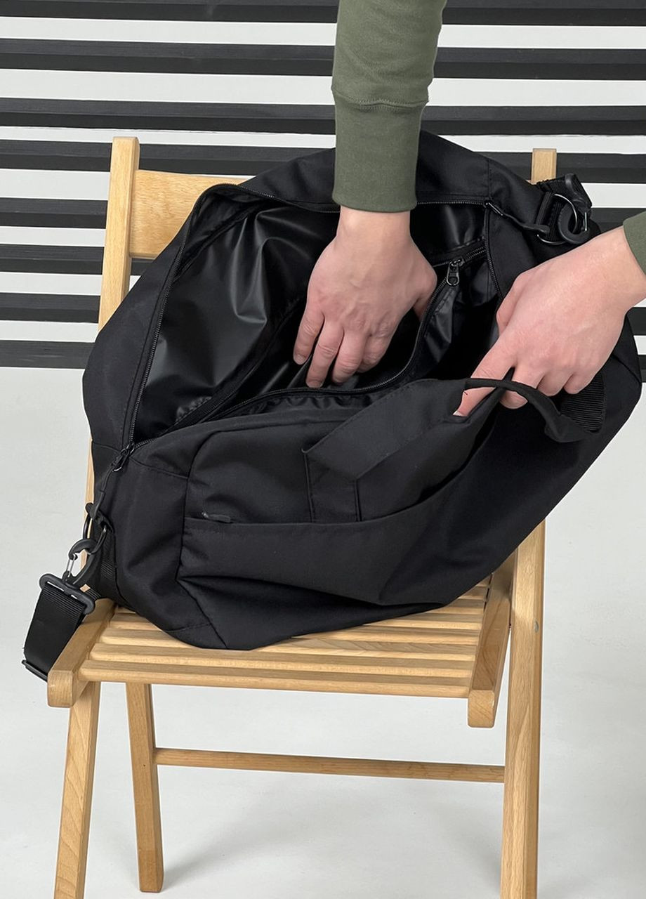Сумка на плечи из ткани черная универсальная модель 24L на 2 отделения ToBeYou сумка м (271700656)