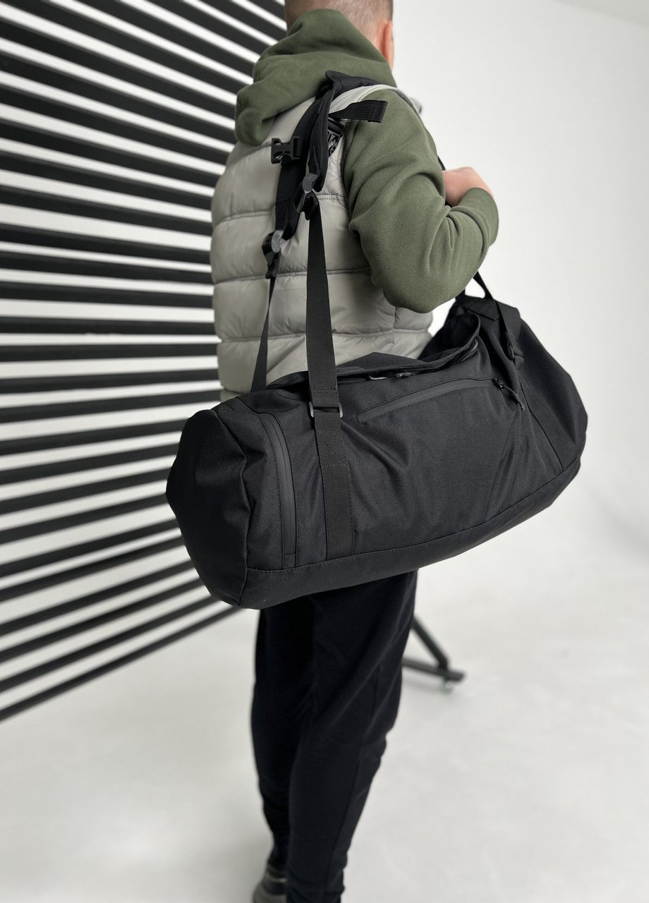 Багатофункціональна сумка-рюкзак з кишенею для взуття 37L на 3 відділення, чорний оксфорд ToBeYou сумка barrel (271700660)
