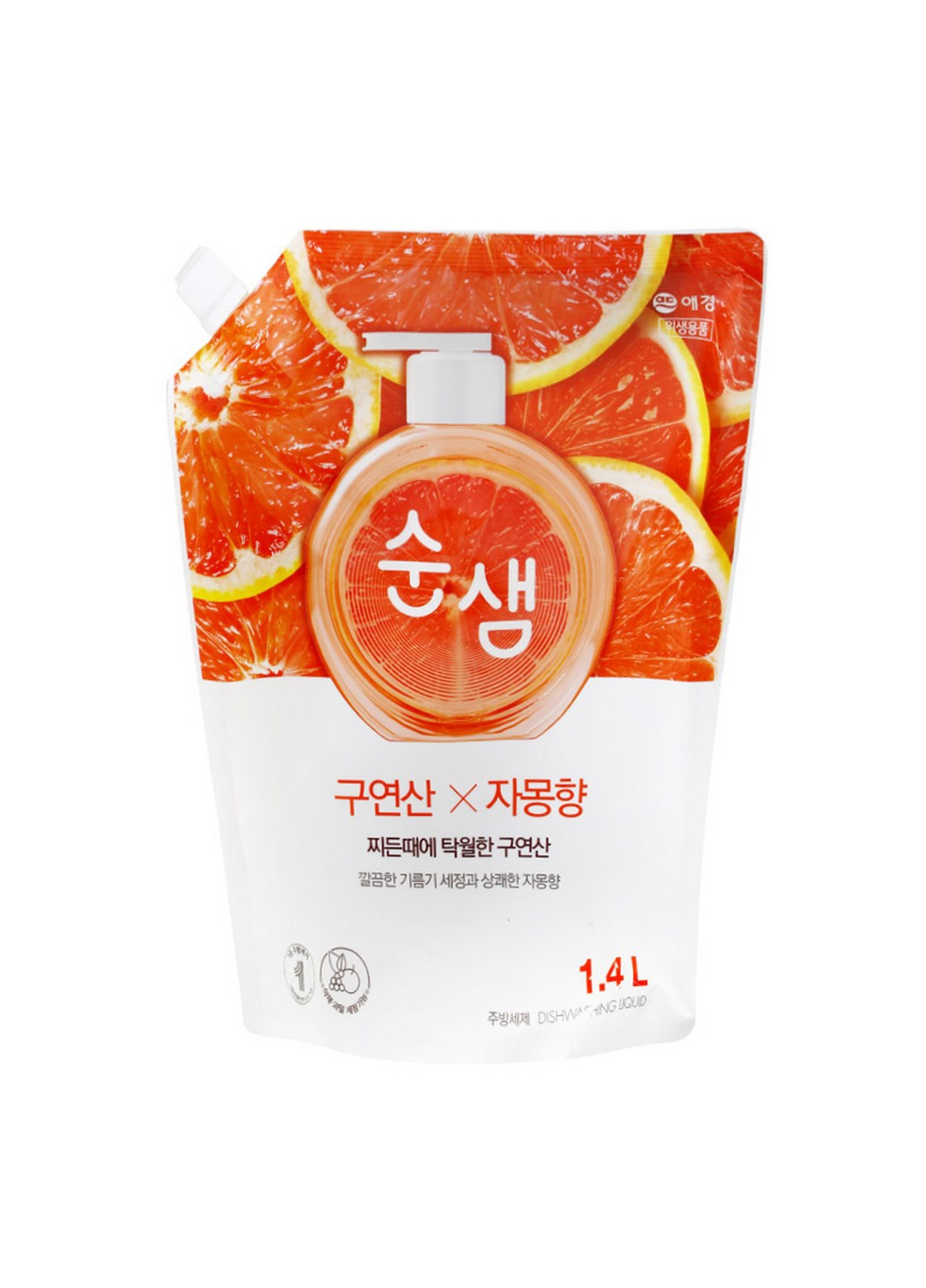 Средство для мытья посуды Грейпфрут Soonsaem Citric Acid Grapefruit (Запаска), 1,2 л Aekyung (271531343)