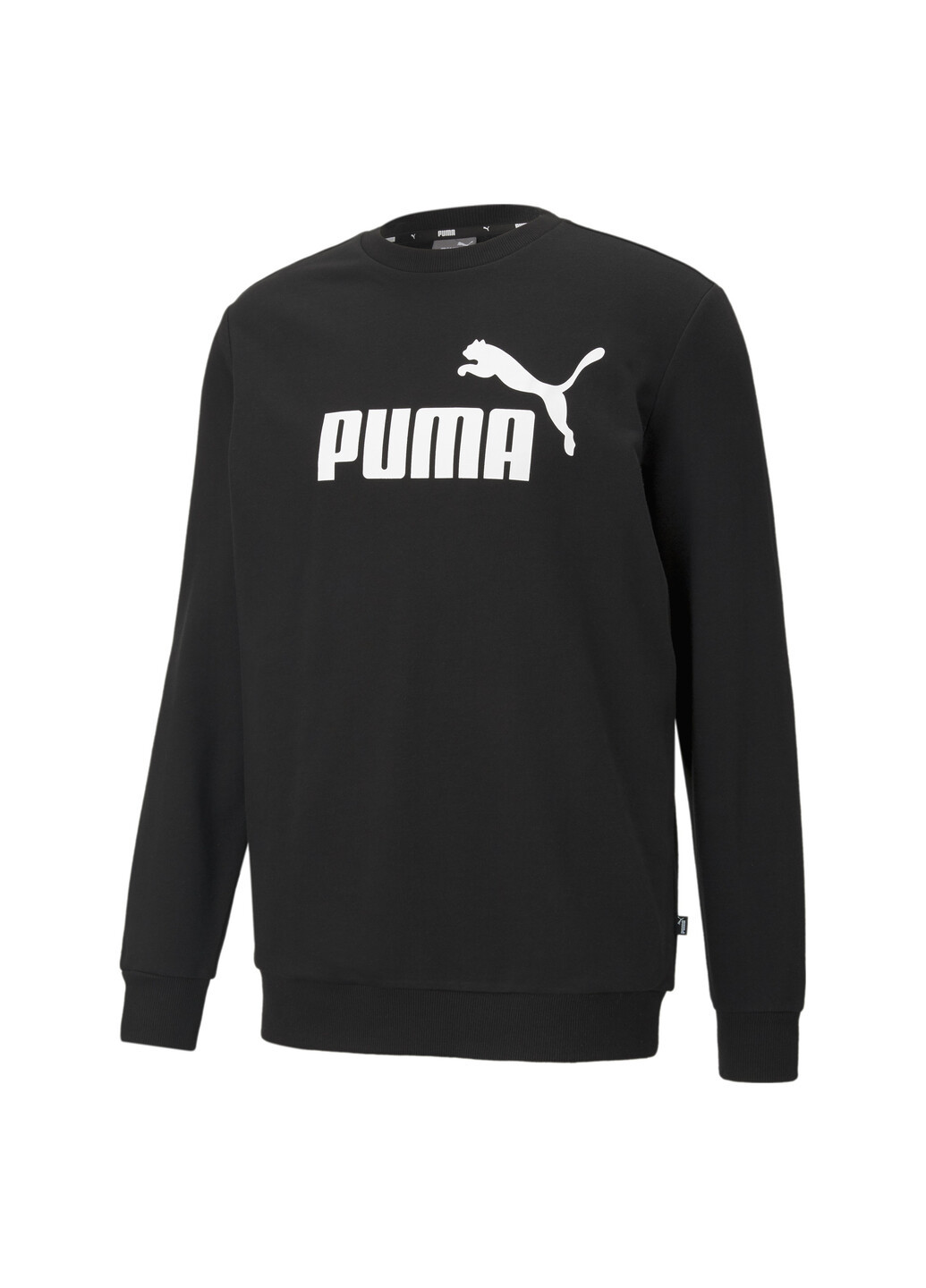 Черная демисезонная свитшот essentials big logo crew men’s sweater Puma