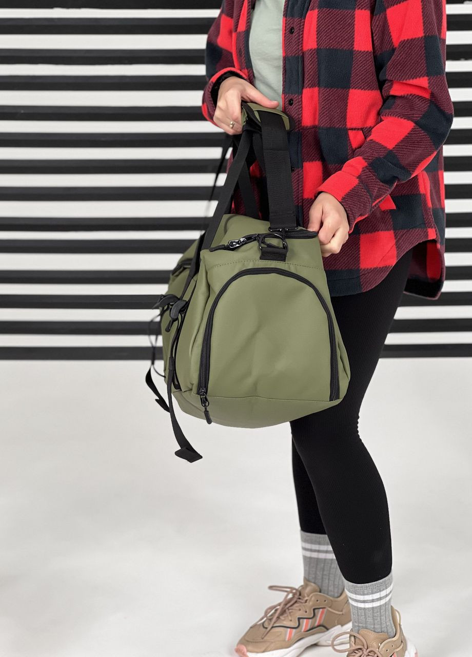 Спортивная/дорожная сумка женская с отделом для обуви на 30л в цвете хаки ToBeYou сумка iron (271700659)