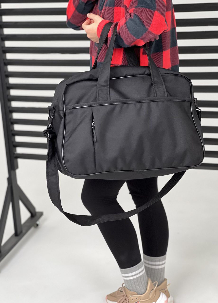 Спортивна жіноча сумка для тренувань містка дорожня чорна, на 25л оксфорд ToBeYou сумка с (271700654)