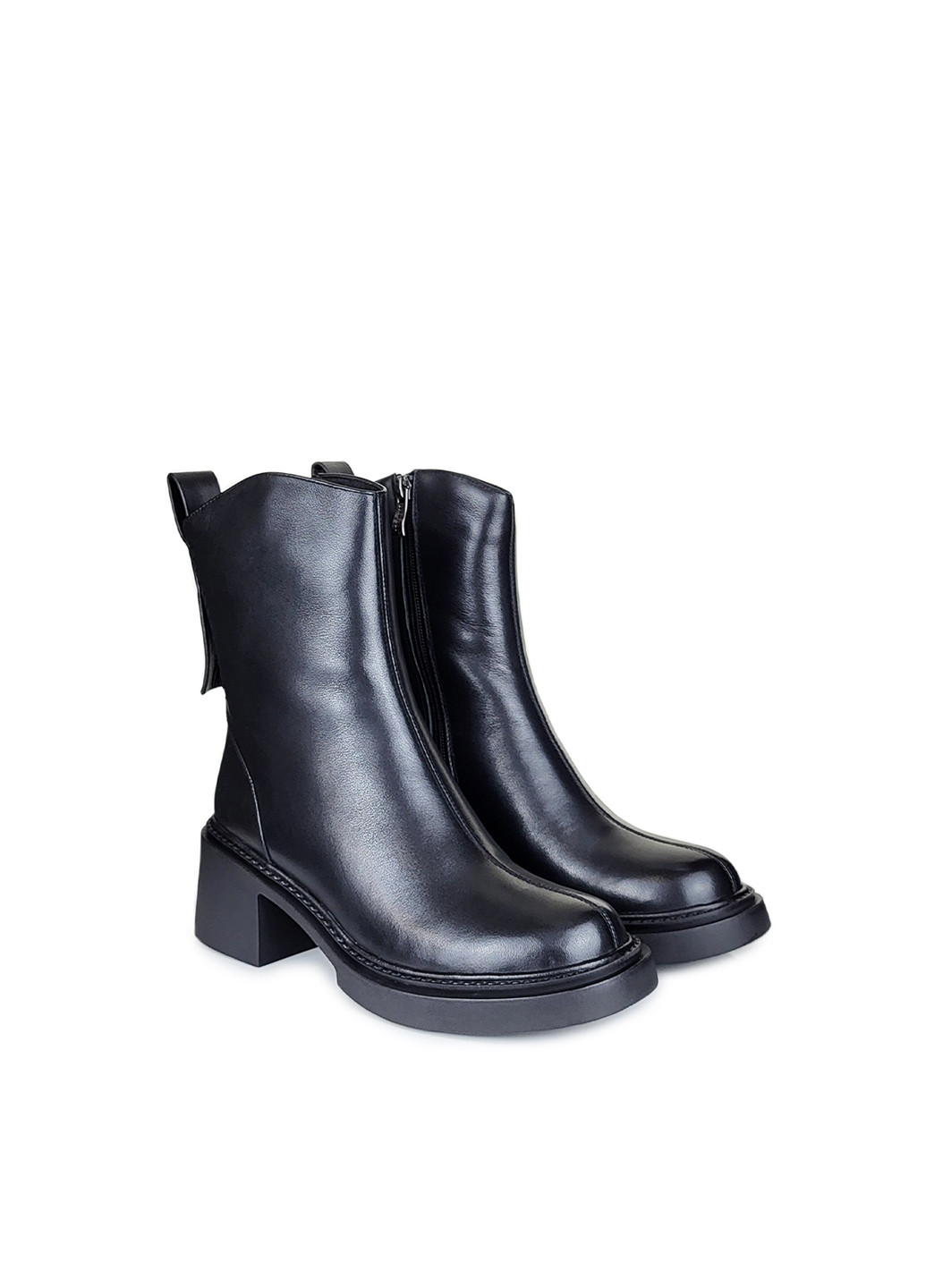 Зимние черные ботинки зимние на среднем каблуке,, h1357-z1587m,35 Brocoli