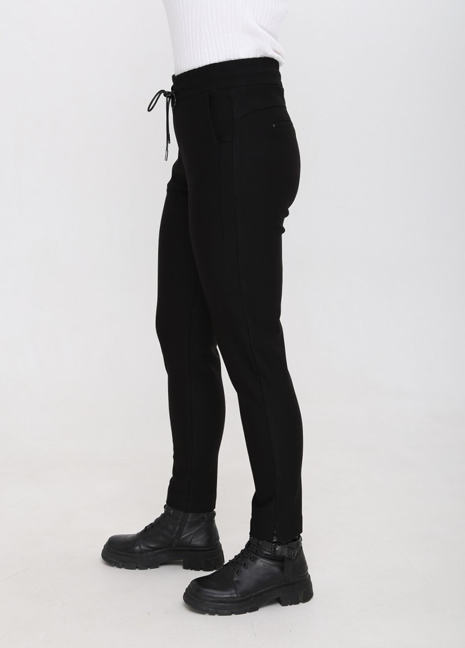 Штани жіночі чорні на флісі МОМ великого розміру на кулісці Estensivo mom (271125274)