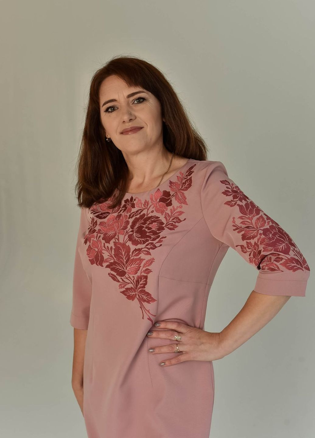 Бордовая платье ботал Vyshyvanka узор украинская символика костюмная (271135318)