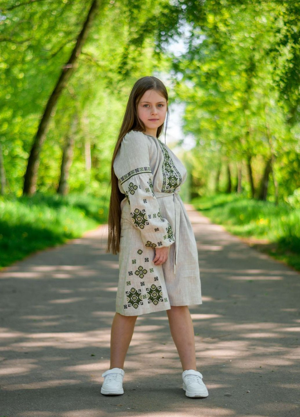 Тёмно-серое вышитое платье для девочки Vyshyvanka (271135330)