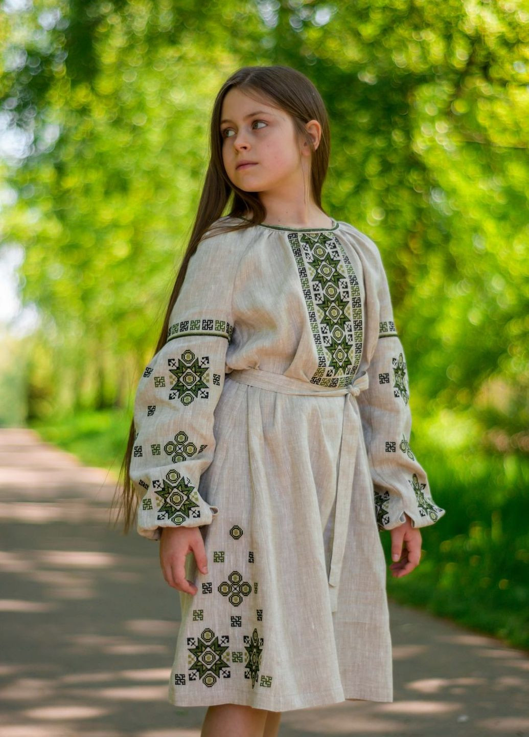 Темно-сіра вишите плаття для дівчинки Vyshyvanka (271135330)