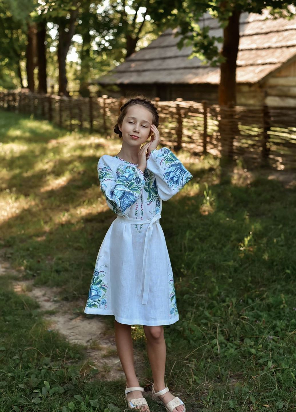 Біла вишите плаття для дівчинки Vyshyvanka (271135347)