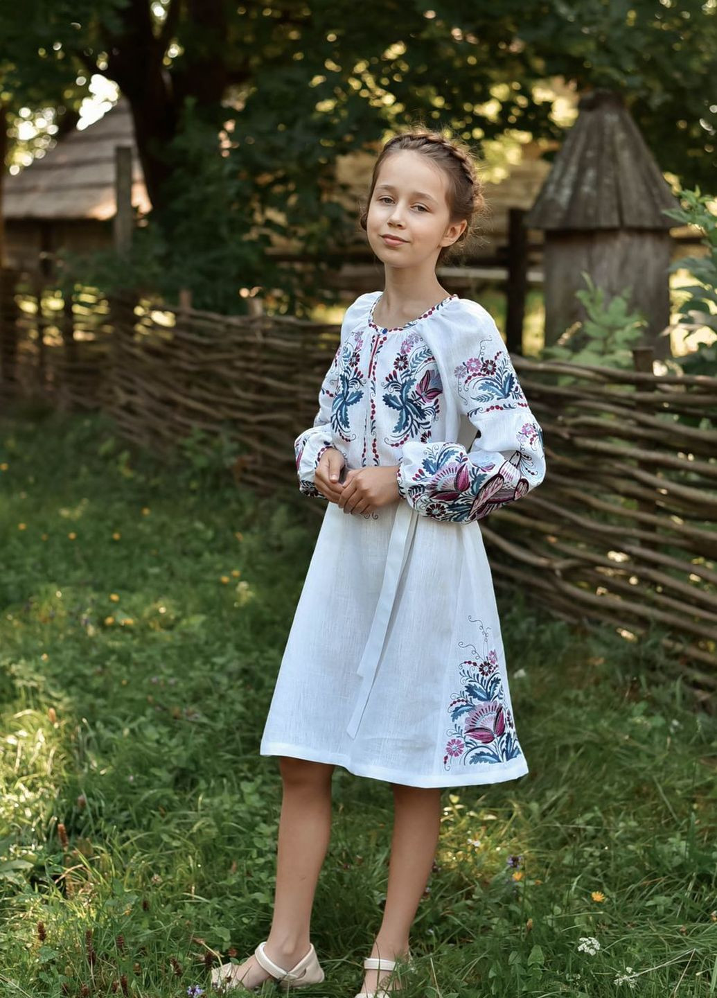 Біла вишите плаття для дівчинки Vyshyvanka (271135338)