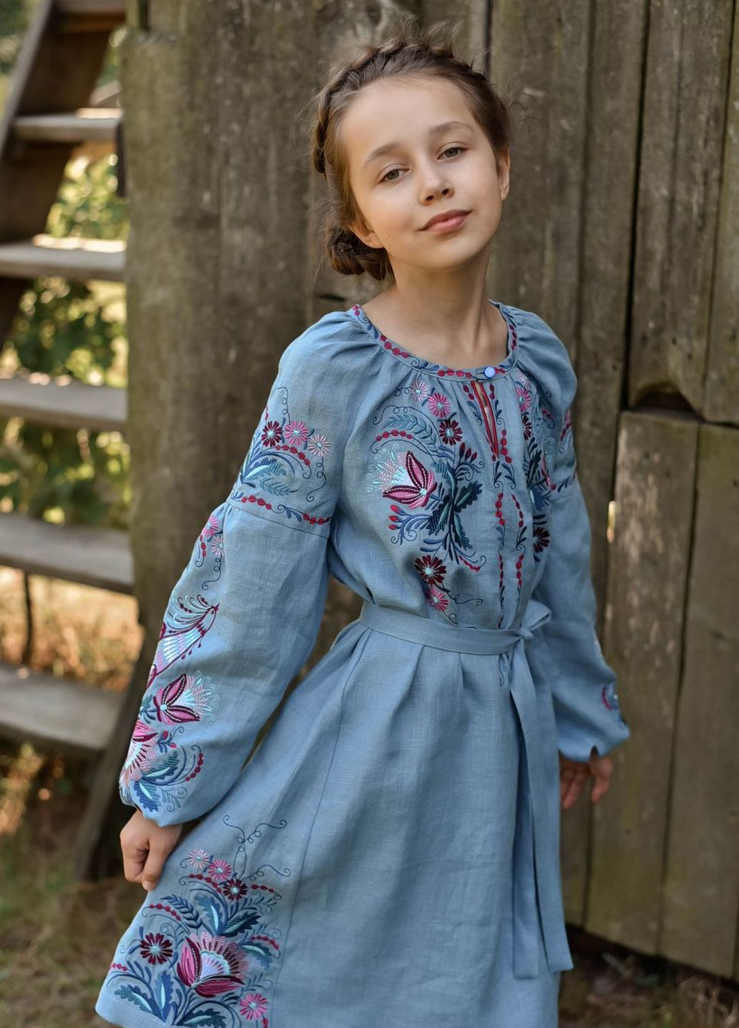 Голубое вышитое платье для девочки Vyshyvanka (271135339)