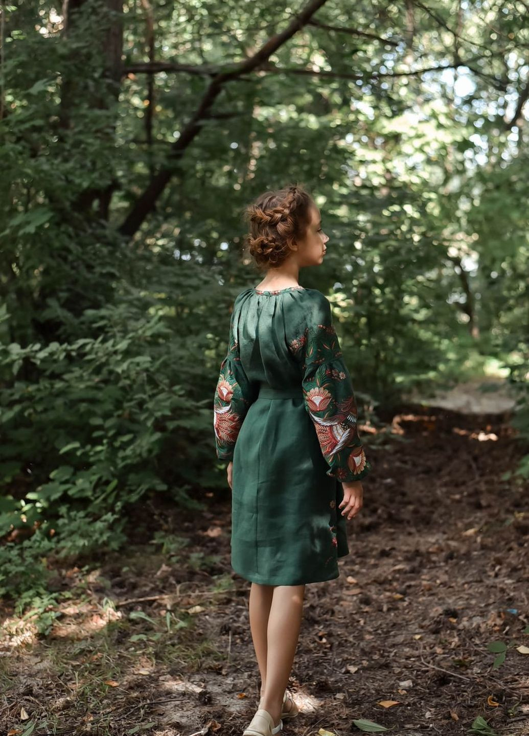 Зелёное вышитое платье для девочки Vyshyvanka (271135344)