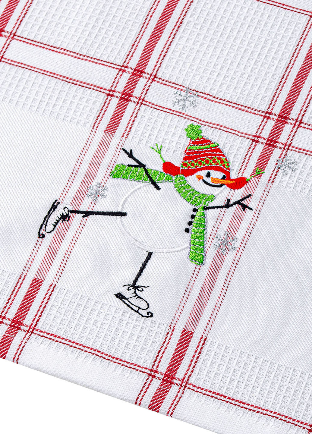 Home Line полотенце вафельное 45х70 с вышивкой новогодний красный производство - Турция