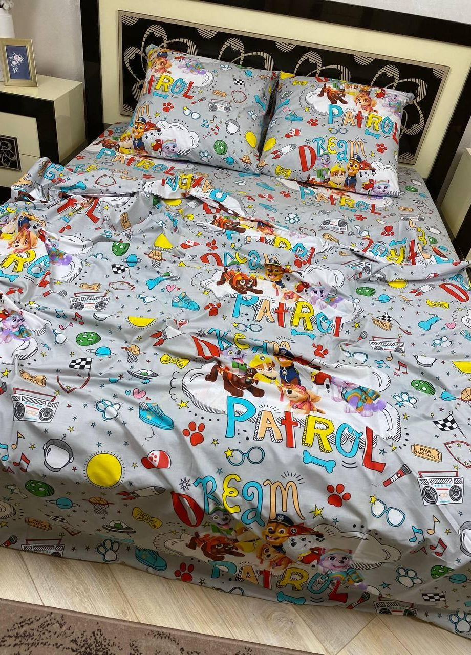 Постельное белье хлопковое Патруль Полуторное 150 x 220 Бязь Серый 50 х 70 No Brand (271518568)