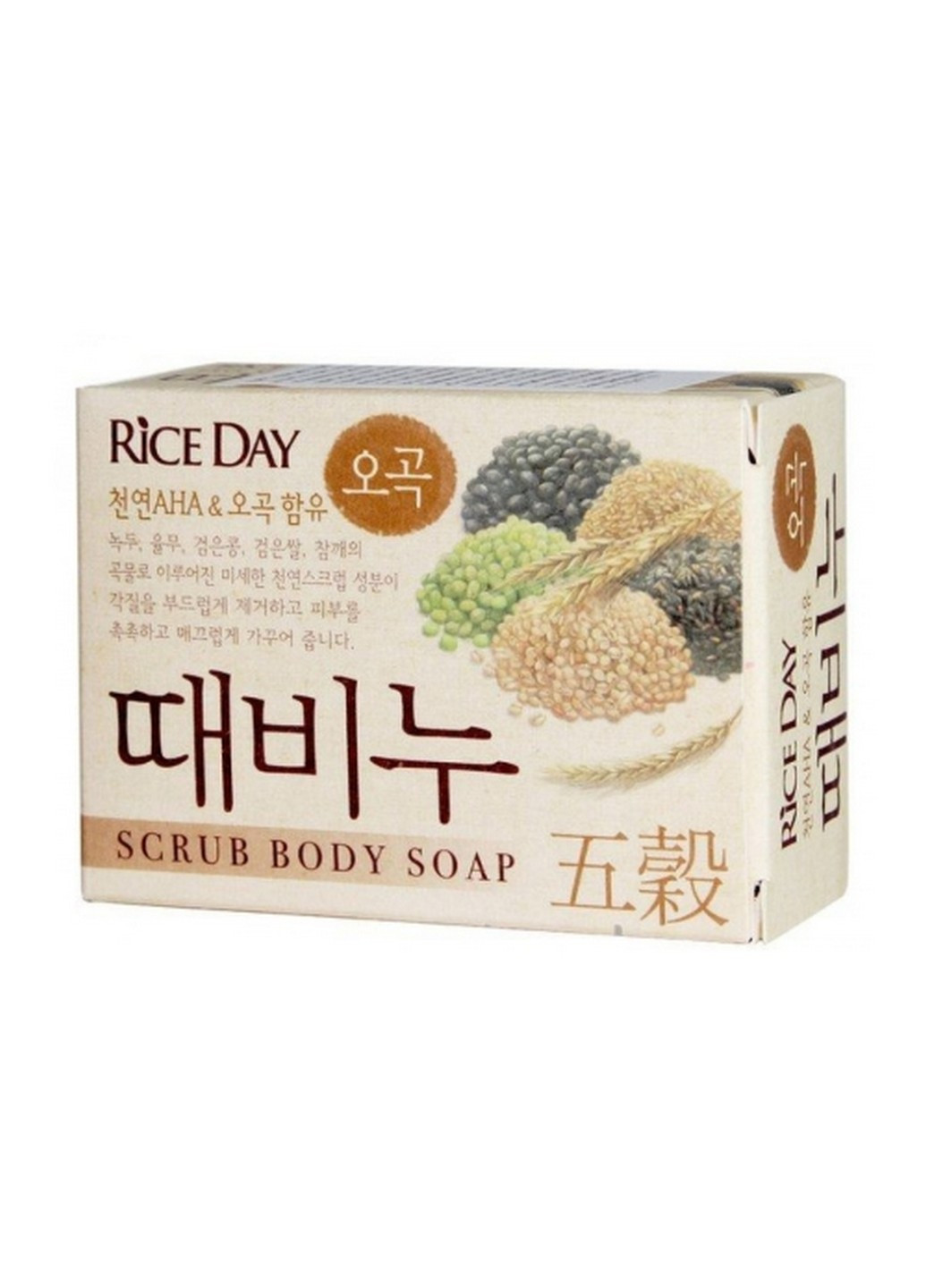 Мило для тіла скрабуюче з п'ятьма злаками Riceday Scrub Body Five Cereals Soap, 100 г LION KOREA (271531326)