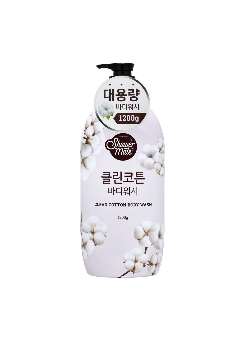 Гель для душа с хлопком Aekyung shower mate clean cotton body wash, 1200мл KeraSys (271531319)