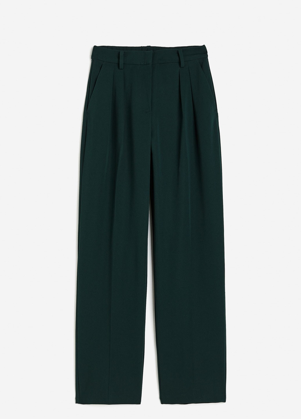 Темно-зеленые классические демисезонные брюки H&M