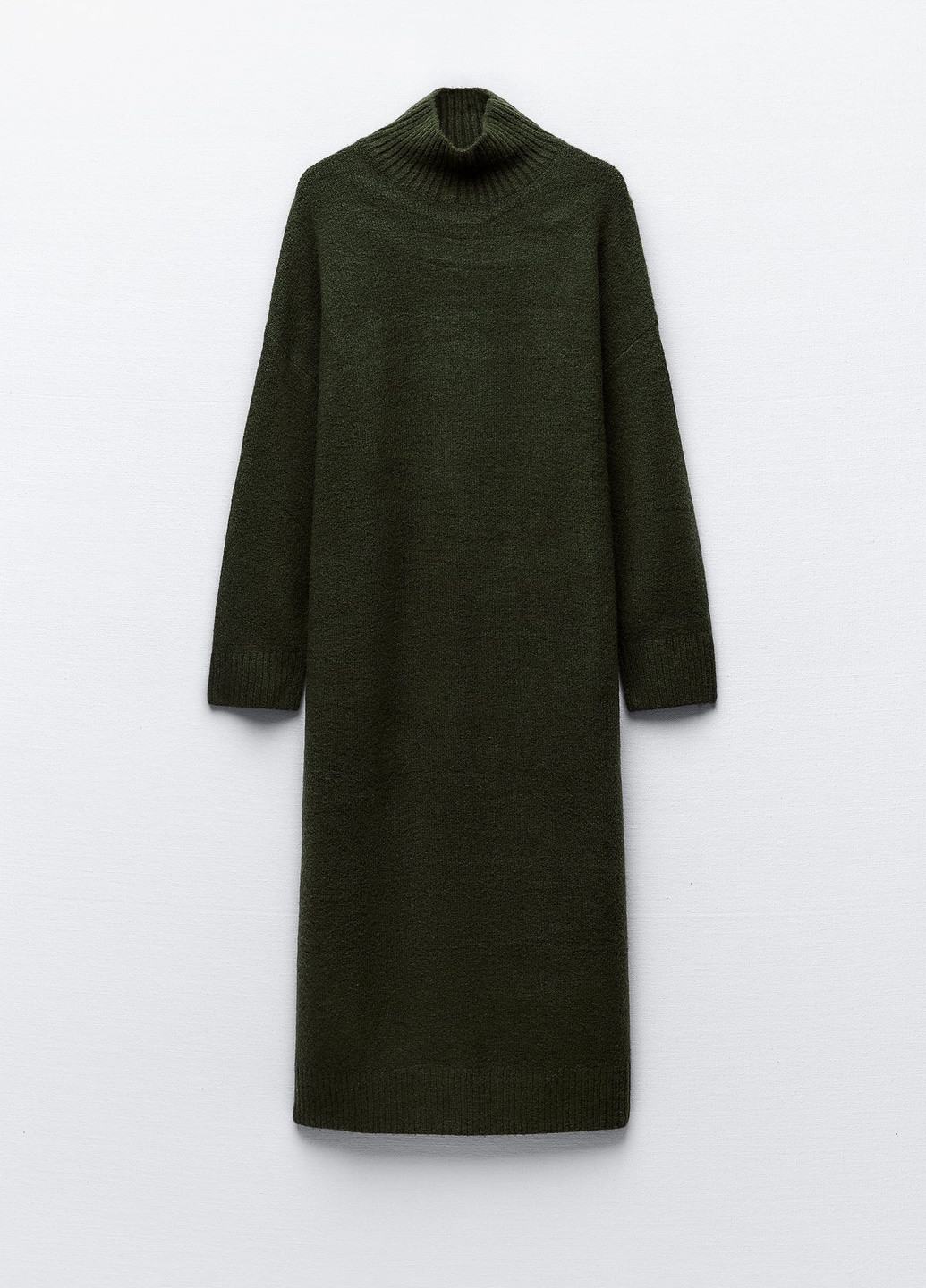 Темно-зелена повсякденний сукня Zara однотонна