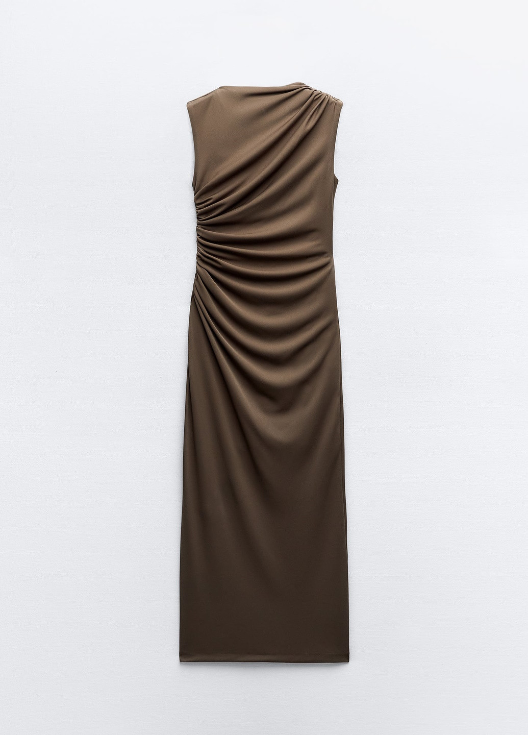 Серо-коричневое праздничный платье Zara однотонное