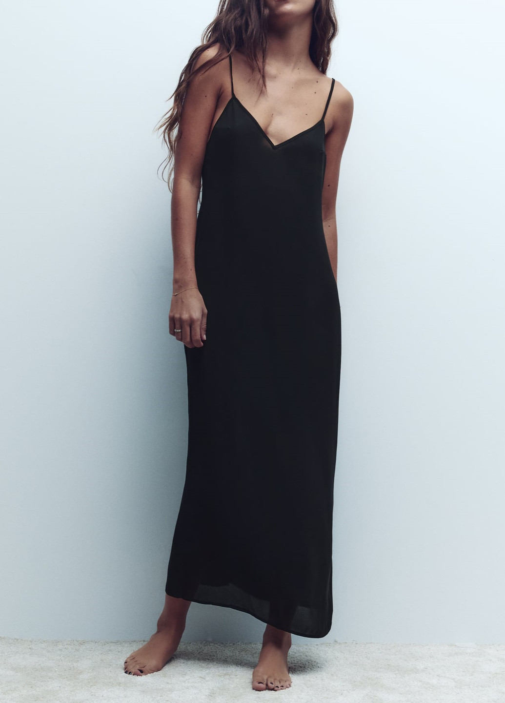 Чорна домашній сукня Zara однотонна